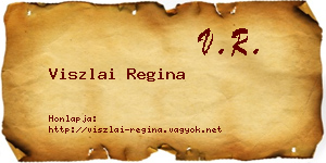 Viszlai Regina névjegykártya